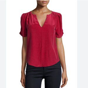 EUC Joie Amone Pleated Silk Blouse, size M, Red